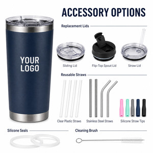 Custom Logo 20oz Stainless Steel Vacuum Insulated Tumbler <b>Double</b> <b>Wall</b> Travel <b>Mug</b> Matte Finish Multiple Colors - Product Image 5