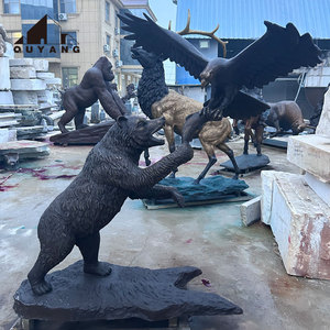 Escultura de Animales Salvajes de Cobre Fundido a Tamaño Real para Decoración de Jardín y Paisaje, Estatua de Oso y Águila en Bronce para Parques al Aire Libre - Product Image 4