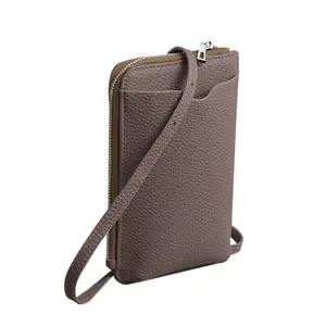 Hot Selling Mobile Phone Crossbody Bag Mini Phone Bag PU Leather Card Holder Wallet Solid Color Vertical Cross Body Bag Wallet