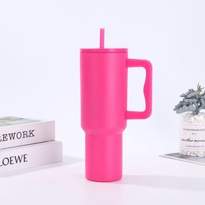 <b>40oz</b> Travel Car H4.0 <b>Handle</b> <b>Tumbler</b> Vacuum Mug Lid Straw Non-Slip Base OEM ODM Custom Brand - Product Image 2