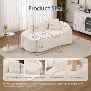 Divan incurvé emballé en rouleau, canapé deux places incurvé en tissu éponge, compression sous vide à faible coût pour mobilier hôtelier - Product Image 2