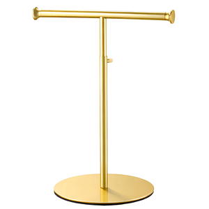 Support de présentation de sac à main en T écologique, hauteur réglable, porte-sac à main, support suspendu pour longs colliers, écharpes et lanières, doré - Product Image 1