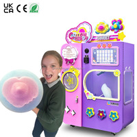 Distributeur automatique de barbe à papa entièrement automatique commercial SDK en métal commercial magique avec système de paiement par carte de crédit