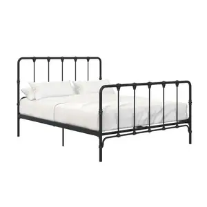 نمط جديد التصميم الحديث أفضل سعر إطار سرير معدني الملك حجم أنبوب الحديد السرير