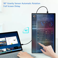 SIBOLAN Moniteur à écran tactile Portable 15.6 pouces 4K UHD 3840X2160 Capteur de gravité Affichage automatique Rotateur Menu tactile pour Mac Ps5