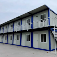 Maison conteneur moderne portable en acier de 20 pieds Solutions de logement temporaire préfabriquées pour bureau, école, hôtel, extérieur en bois de 40 pieds