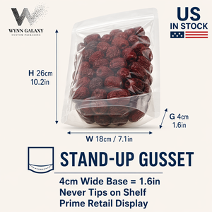 US Seller <b>Clear</b> Laminated Stand Pouch 18*26*4cm 7.1*10.2*1.6in Zip Resealable BOPA/PE Rice Grain Coffee Nut Snack Food Packaging - Product Image 2