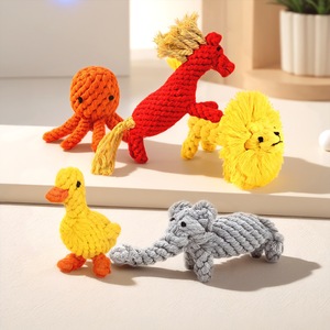 Juguetes de Cuerda de Algodón con Forma de Animal para Perros, Juguetes para Masticar y Aliviar la Dentición - Product Image 1