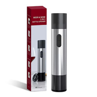 Nouveau design, ouvre-bouteille automatique 2-en-1 pour vin et bière avec coupe-capsule électrique rechargeable par USB (plastique)