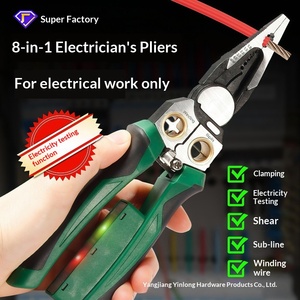 Dénudeur de fils multifonctionnel 8-en-1 pour électricien, marque Key-brand, pour dénuder les câbles, brancher, enrouler les fils, tester la tension - Product Image 1