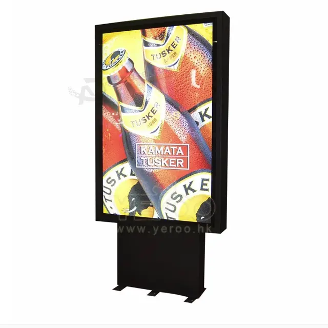 City Street Sample Design Post Aluminum Scrolling Illuminated LED Light Sign Advertising Equipment Solar Advertising Light Boxes