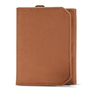 Men's Anti-Theft RFID Blocking Short Genuine Leather <b>Wallet</b>-Button Closure Folding Card <b>Holder</b> with Dot Pattern Nylon Lining - Product Image 3