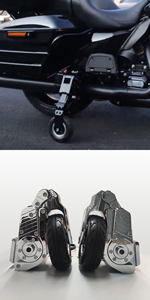 Nuevas Ruedas Auxiliares de Entrenamiento para Motocicletas Harley-BMW, de Acero Inoxidable Cromado Negro, Compatibles con Modelos Gold Wing e Indian, 1 Año de Garantía - Product Image 3