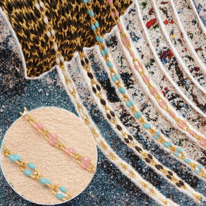 Hecho a mano a granel personalizado 14K chapado en oro esmalte labio cadena colorido DIY joyería <span class=keywords><strong>accesorios</strong></span> Lucky marca Zhejiang <span class=keywords><strong>permanente</strong></span> - Product Image 3