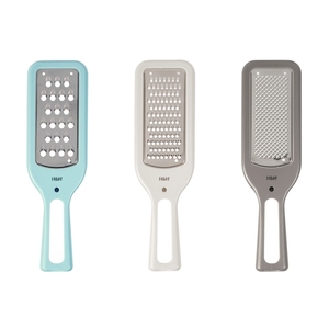 Set di grattugie in acciaio inossidabile H&H, confezione da 3, colore azzurro, bianco, grigio, utensili per grattugiare il formaggio - Product Image 1