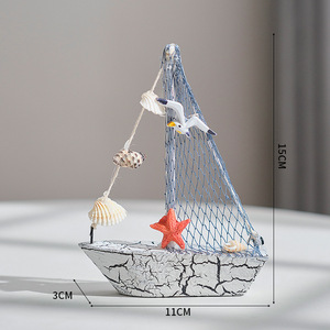 <span class=keywords><strong>Mini</strong></span> Modelo de Velero Adorno Náutico para el Hogar Barco Hecho a Mano Artesanía en Madera - Product Image 5