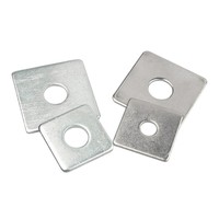 Rondelle plate en acier inoxydable 18-8 avec finition zinc, forme carrée, style cale fendue à dents internes et externes