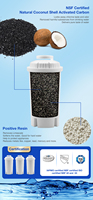 Élément filtrant purificateur d'eau Bluetech HF90 à charbon actif haute efficacité et ioniseur, pour remplacement en hôtellerie