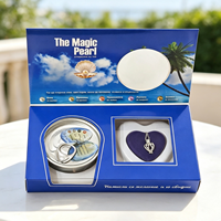 Kit de collier personnalisé Make a Wish, pendentif personnalisé, perle d'eau douce, boîte cadeau imprimée, bijou souvenir unique, cadeau pour femme, meilleure amie