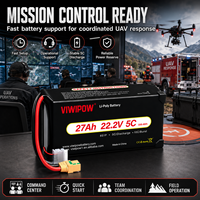 بطارية طائرة بدون طيار VIWIPOW 2026 عالية الأداء 6S 22.2V 27Ah ليثيوم قابلة لإعادة الشحن وطويلة العمر