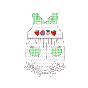 SR3901 Mono Personalizado para Bebé Niña con Estampado de Conejito de Pascua con Rayas Azules, Mono de Manga Corta para Niña, Conjunto Infantil al por Mayor - Product Image 3