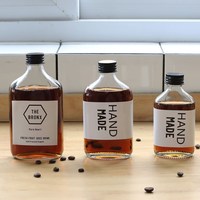 Bouteille en verre plat de 200ml Bouteille de vodka Bouteilles de bière personnalisées Étiquettes personnalisées pour verre à vin