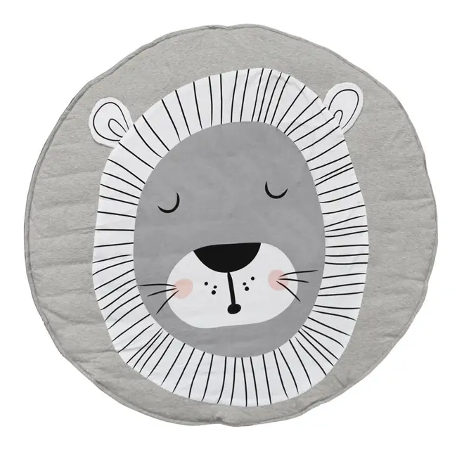 Dropshipping Nouveau design Vente en gros d'animaux Lion Imprimé Tapis de jeu pour bébé Tapis d'activité en coton pour enfants