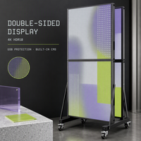 Écran LED pliable double face 4K HDR10 P2.5 avec protection GOB, affichage mobile avec CMS intégré, support de sol pour publicité