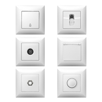 Prise murale et fiches de style rétro EU avec 2 prises, 2 ports USB-A et 2 ports USB-C, construction en PVC durable, 250V, usage domestique