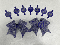 Vente en gros de nœuds pour les pom-pom girls personnalisés avec votre propre logo, design gratuit, nœuds colorés et brillants