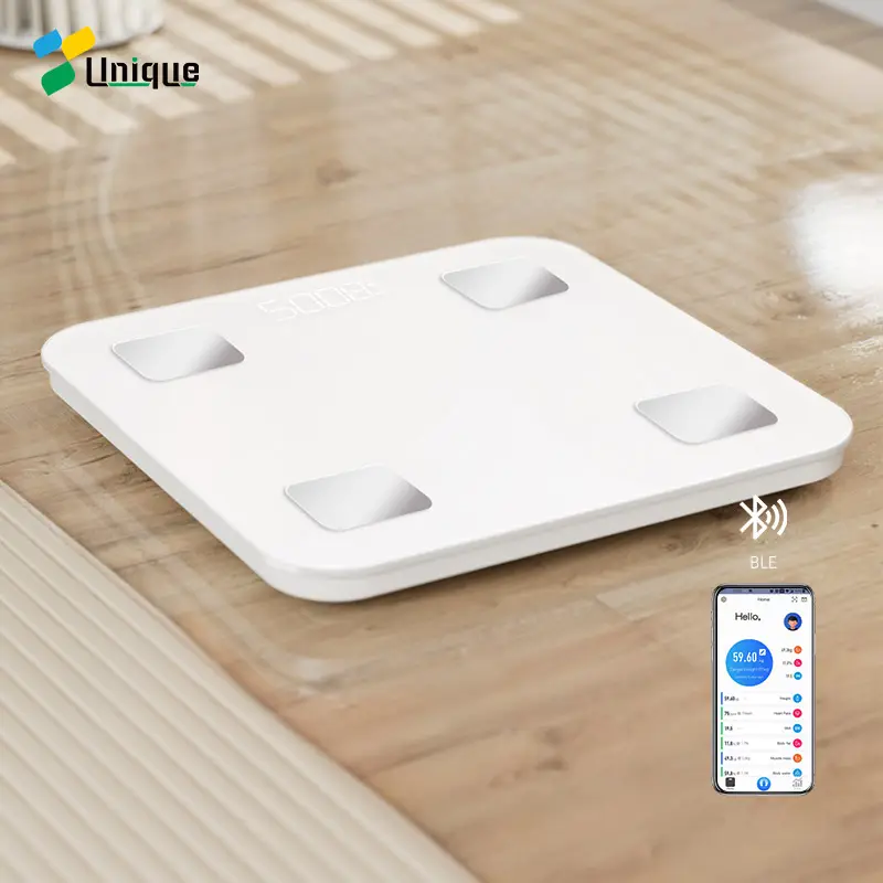 Báscula electrónica inteligente para baño, balanza digital de peso con bluetooth, IMC, APP gratuita