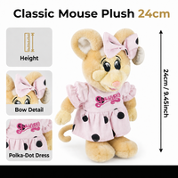 Peluche Gilly Mouse, la souris de dessin animé debout, en coton PP doux, jouet en peluche pour enfants, cadeau d'anniversaire