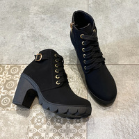 Bottes pour femmes à talon épais et boucle métallique, vente directe d'usine, grandes tailles