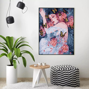 Tranh Sơn Dầu Tự Làm Theo Số Hoa Cô Gái Hoạt Hình Anime Bộ Dụng Cụ Vẽ Tay Tranh Canvas Treo Tường Theo Số Chân Dung Trang Trí Nhà - Product Image 4