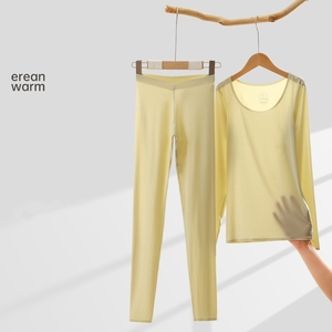 Ropa interior cálida para <span class=keywords><strong>mujer</strong></span>, conjunto de ropa de otoño e invierno, camisa inferior ultrafina y mallas, ropa de belleza térmica para la piel - Product Image 1