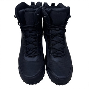Df DAF33 Black Side Zipper Heavy Duty Wholesale Men Waterproof Desert Outdoor Climbing Hiking <b>Boots</b> Rubber Outsole <b>Mesh</b> Lining - Product Image 4