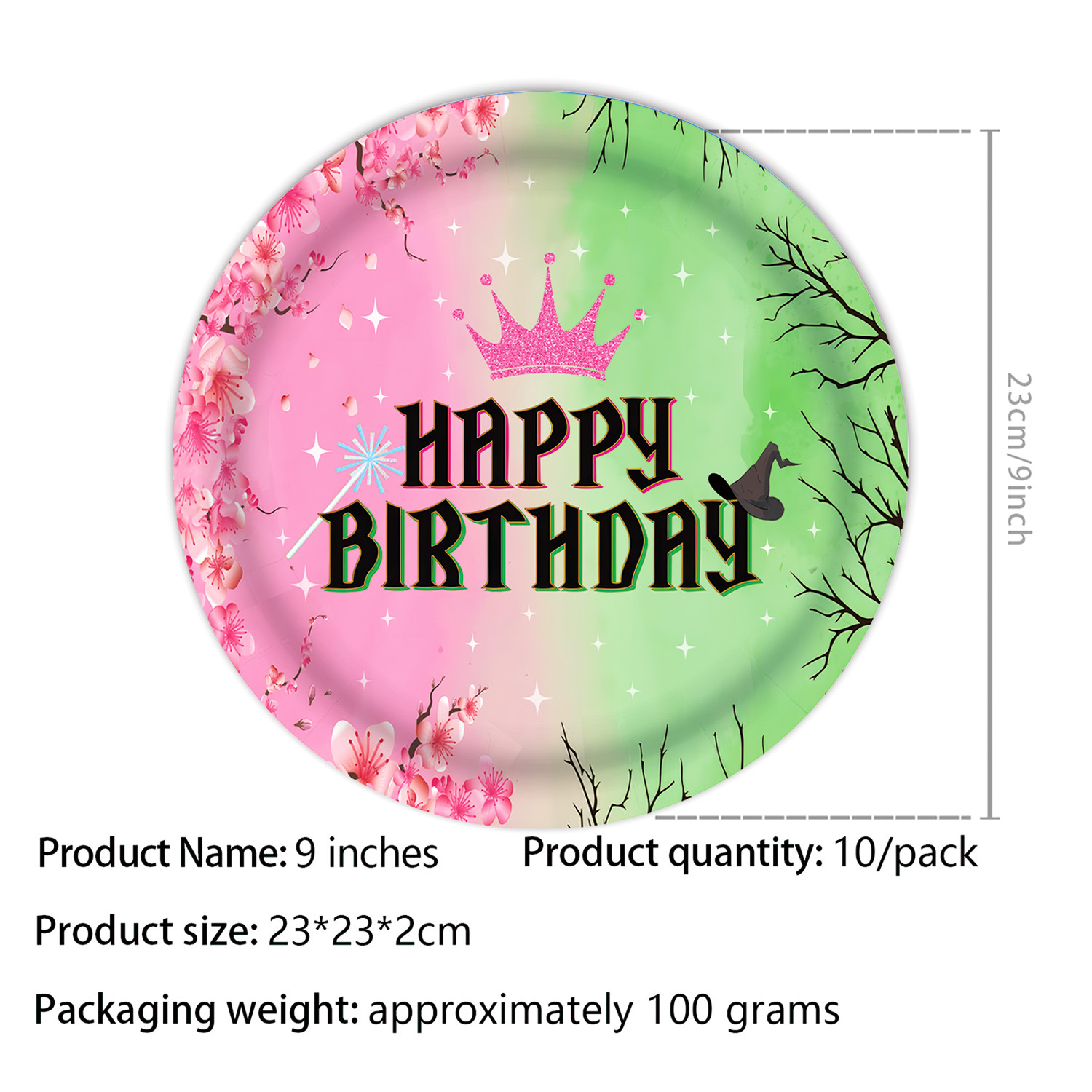 Plato de papel de 9 pulgadas, 10 unidades.