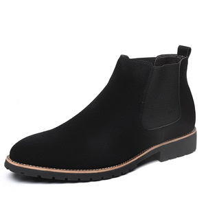 Tobillo alto Tamaño 14 Point Toe PU Zapatos de cuero Ocasión formal Aumento de altura Chelsea Boots Hombres - Product Image 1