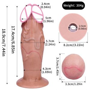 FAAK Latest Realistic Pneumatic Silicone Ovipositor Anal Sex Toys Lay Eggs <b>Dildos</b> for Men Women Anus Plug Novel Orgasm Adult Toy - Product Image 5