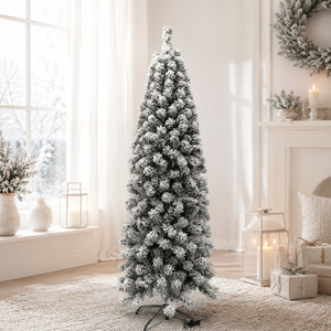 <span class=keywords><strong>Sapin</strong></span> de Noël artificiel amincissant pré-éclairé, effet neige, <span class=keywords><strong>LED</strong></span> blanc chaud, pour coin d'appartement et vitrine de magasin - Product Image 2