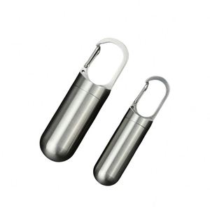 Mini acier inoxydable scellé Capsule boîte étanche Camping Firstaid pendentif voyage extérieur Portable étui à pilules - Product Image 1