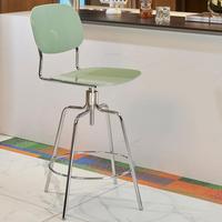 Tabouret de bar pivotant, tabouret coquille avec structure en métal chromé, chaise de comptoir réglable en hauteur pour bar à domicile