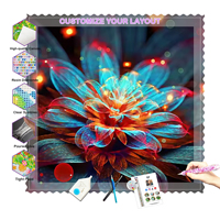 Kit de Peinture Diamant 5D DIY Fleurs Fantaisie pour Décoration Murale sur Toile – Art Mural Facile à Realiser Soi-même
