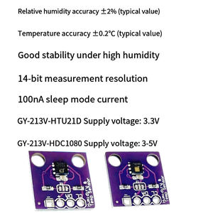 Módulo de Sensor de Temperatura y Humedad de Alta Precisión GY-213V-HTU21D, GY-213V-HDC1080, Bajo Consumo de Energía, PCBA - Product Image 6