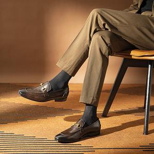 Chaussures en cuir faites à la main de qualité supérieure, chaussures décontractées en cuir véritable pour hommes, chaussures de conduite, chaussures formelles pour le travail, chaussures de tous les jours - Product Image 1