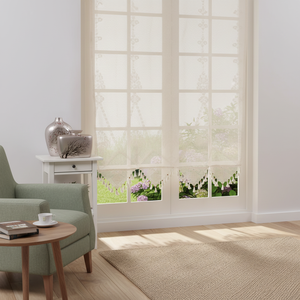 Cortina de Tul Bordada con Flores Auténticas, Elegante Adorno para Ventana, Varios Tamaños, Color Personalizado, Lavable a Máquina - Product Image 3