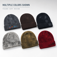 Bonnet d'hiver en tricot côtelé avec revers replié, plusieurs coloris, personnalisation du logo pour la vente en gros et en détail