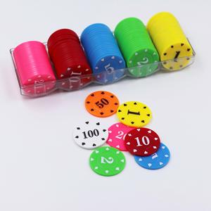 39mm logo Customized UV Printing Factory Direct Sales Coin Plastic Count Mahjong Poker <b>Game</b> Token Texas Hold'em Chips - Product Image 1