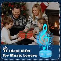 Lampe de nuit à note de musique 3D, lampe à illusion optique LED, 16 couleurs avec télécommande, cadeaux pour les amateurs de musique