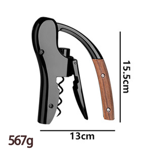 <span class=keywords><strong>Tire</strong></span>-<span class=keywords><strong>bouchon</strong></span> manuel <span class=keywords><strong>vertical</strong></span> moderne en alliage avec poignée en bois, décapsuleur 2-en-1 avec coupe-capsule, coffret cadeau personnalisé - Product Image 5